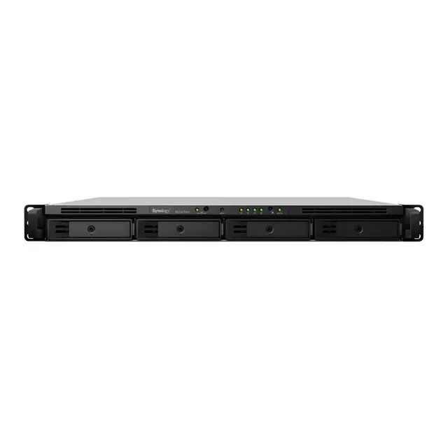NAS Synology RS1619xs+; 1U RACK; 4x (3.5 SATA HDD/2.5 SATA HDD); Intel Xeon D-1527; 8 GB DDR4 ECC UDIMM (max. 64GB) 4x 1GbE RJ-45