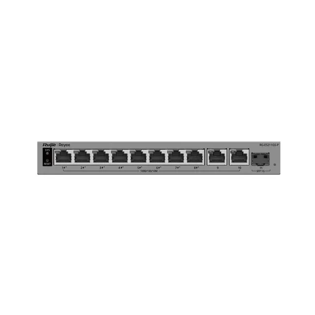 Ruijie Networks RG-ES211GS-P przełącznik sieciowy Zarządzany L2 Gigabit Ethernet (10/100/1000) Obsługa PoE Szary