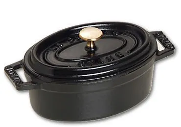 Mini garnek żeliwny owalny Staub - 250 ml Czarny