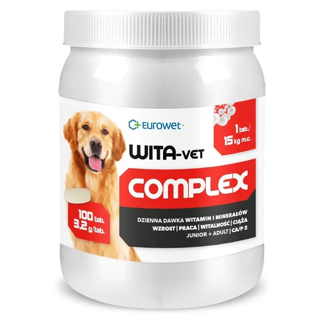 Eurowet Wita-Vet Complex 3 2g Wsparcie wzrostu i ciąży dla psa i szczeniąt 100szt