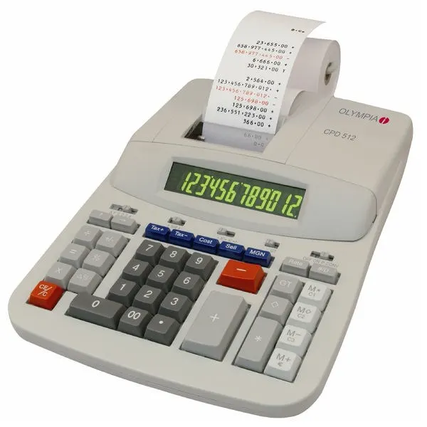 Olympia CPD 512 kalkulator Desktop Kalkulator z funkcją druku Biały
