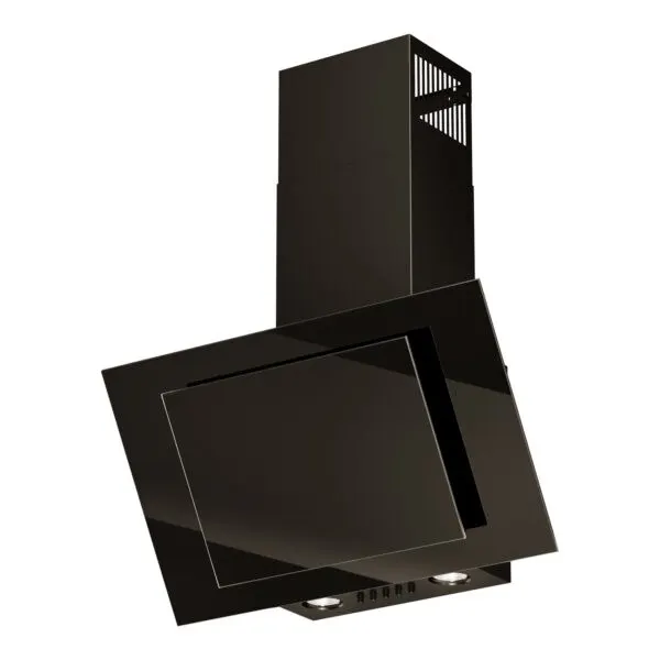 Okap kominowy MAAN Vertical Eco Duo Glass 60 cm, LED, czarne szkło