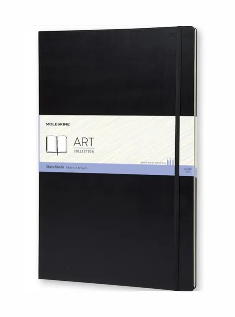 Moleskine szkicownik w formacie A3 96 stron grubego papieru o gramaturze 165 g/m2 który jest odporny na ścieranie i idealnie nadaje się do rysowania ołówkiem pastelami oraz markerami.
