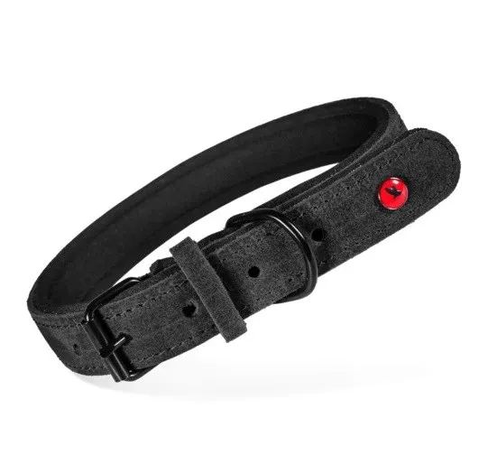 ZOLUX Obroża d/psa skórz.komfort 35cm/14mm czarny
