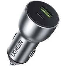 Ugreen ładowarka samochodowa USB / USB Typ C Quick Charge 3.0 Power Delivery 36 W 3 A szary