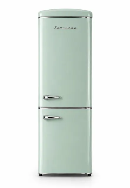 Lodówka Retro Ravanson LKK-315RM 597mm x 707mm x 1943 mm, 315l, Total No Frost, klasa E, miętowy