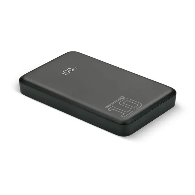 EVERACTIVE POWERBANK 10 000MAH 1X USB 2X USB-C 20W QC4+ WYŚWIETLACZ LCD CZARNY EB-11QB