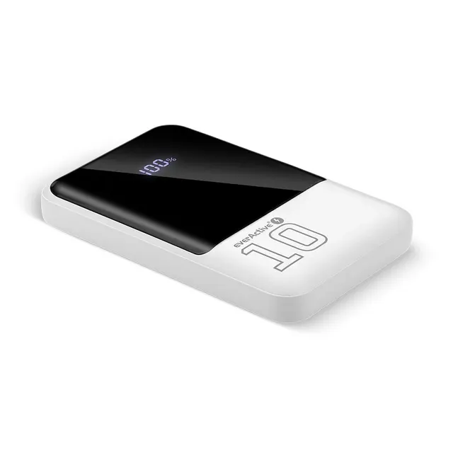EVERACTIVE POWERBANK 10 000MAH 2X USB 1X USB-C 22 5W QC4+ WYŚWIETLACZ LCD BIAŁY EB-10Q