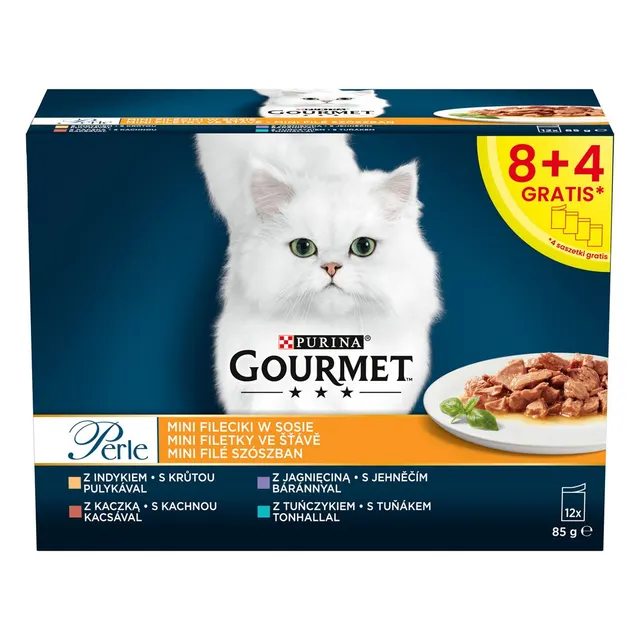 PURINA Gourmet Perle Kaczka indyk jagnięcina tuńczyk - mokra karma dla kota - 12x85 g