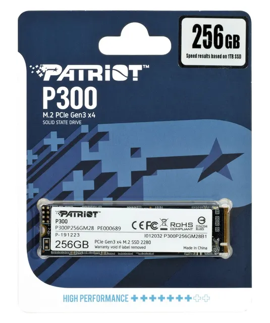 SSD Patriot P300 M.2 PCI-Ex4 NVMe 256GB 1 7GB/s