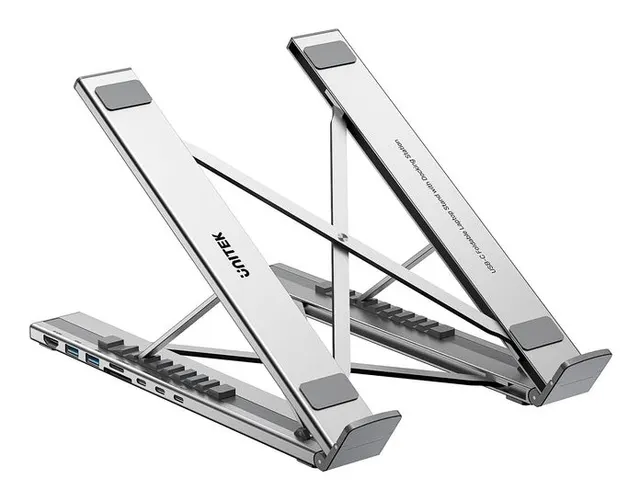 UNITEK PODSTAWKA POD LAPTOP REGULOWANA + HUB USB-C/A HDMI 2.0 PD 100W