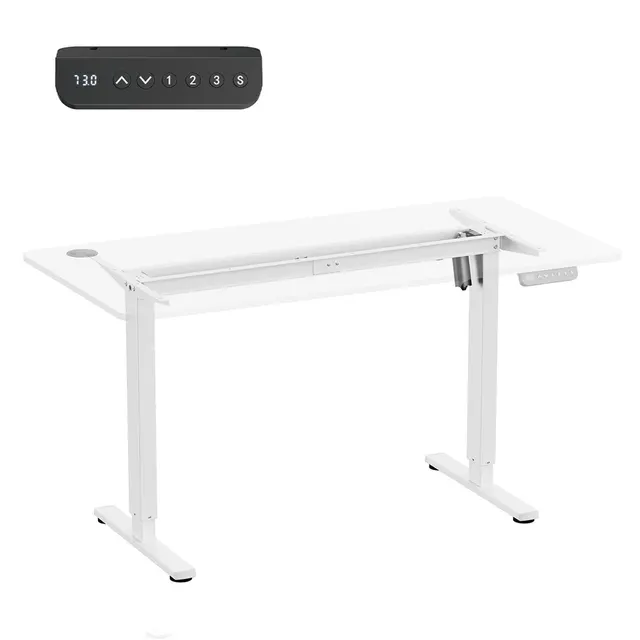 ERGO OFFICE BIURKO ELEKTRYCZNE REGULACJA MAX WYS. 1160MM MAX - 80 KG BEZ BLATU DO PRACY STOJĄCO SIEDZĄCEJ BIAŁE ER-400 W