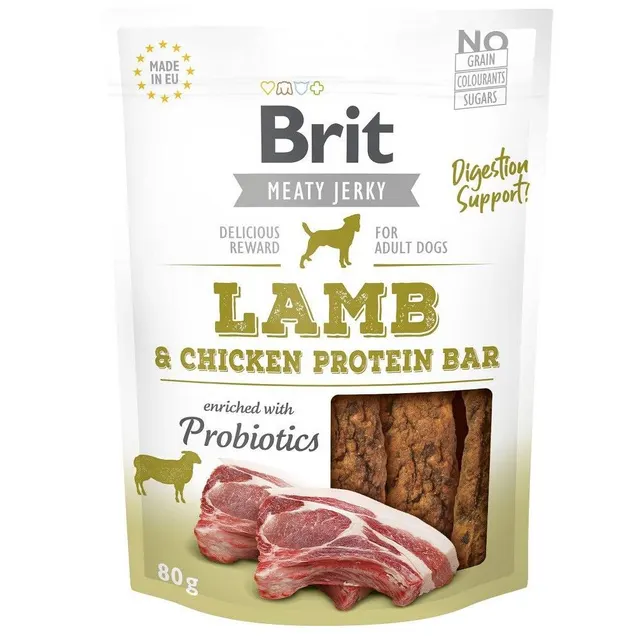 Brit Jerky Lamb Protein Bar - Jagnięcina - przysmak dla psa - 80g