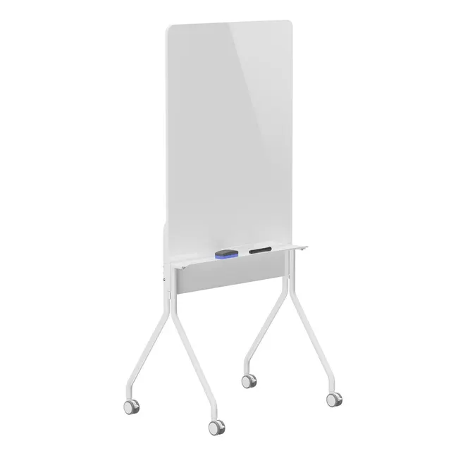 ERGO OFFICE MOBILNA TABLICA SUCHOŚCIERALNA ORIENTACJA PIONOWA BIAŁA JEDNOSTRONNA Z PÓŁKĄ WYMIARY TABLICY 1190X790MM ER-3