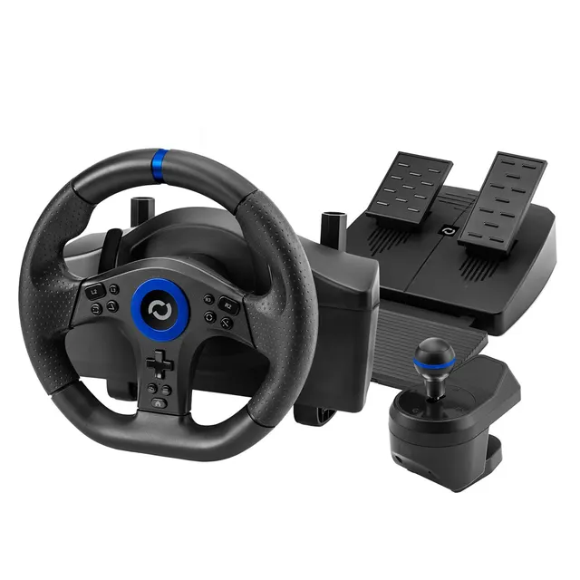 Blade BL7002 kontroler gier Czarny Niebieski USB Kierownica + pedały + dźwignia zmiany biegów PC PlayStation 5