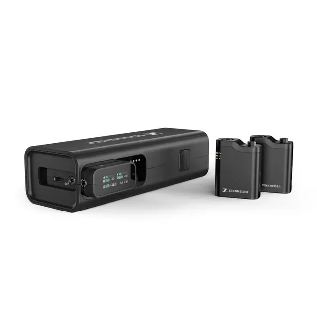 Sennheiser PROFILE WIRELESS 2-CHANNEL SET - 2-kanałowy odbiornik 2 4 GHz 2 mikrofony na klipsie akcesoria etui ładujące pokrowiec