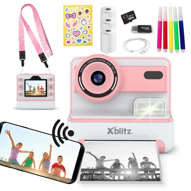 XBLITZ APARAT NATYCHMIASTOWY Z KAMERĄ FLASH PINK