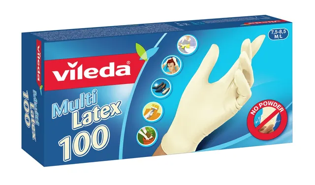 Rękawice lateksowe Vileda Natural Latex M/L 100 szt