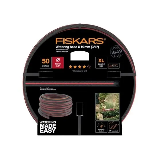 Fiskars 1027111 wąż ogrodowy 50 m Nad ziemią Czarny Czerwony