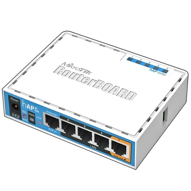 Router WiFi 5 Mikrotik hAP ac lite (RB952Ui-5ac2nD) 2 4GHz(2x2)/5GHz(1x1) 5p