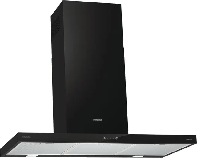 Okap kominowy GORENJE WHT9SYB 90 cm, sterowanie dotykowe, LED, czarny