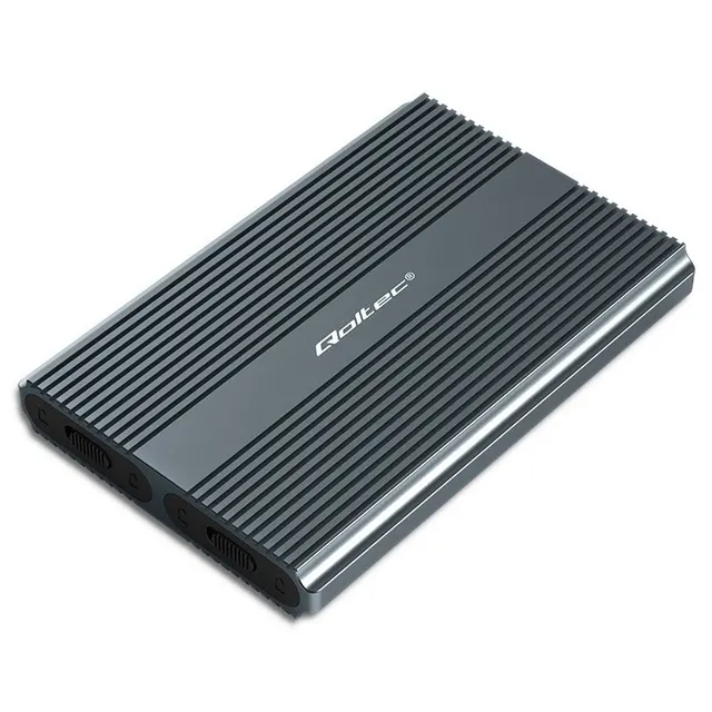 Qoltec Obudowa, kieszeń na dysk M.2 SSD, SATA, NVMe, USB-C, DUAL 2 x 2TB