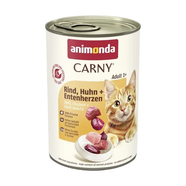 ANIMONDA Carny Adult wołowina kurczak i kacze serca - mokra karma dla kota - 400 g