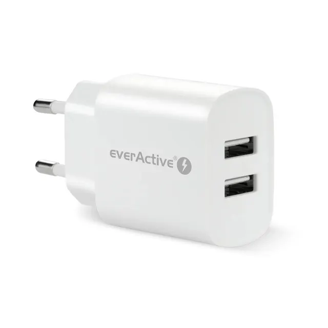 EVERACTIVE ŁADOWARKA SIECIOWA 2XUSB 2 4A BIAŁA SC-220