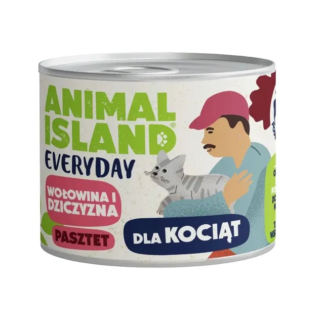 ANIMAL ISLAND wołowina/dziczyzna dla kociąt 185g