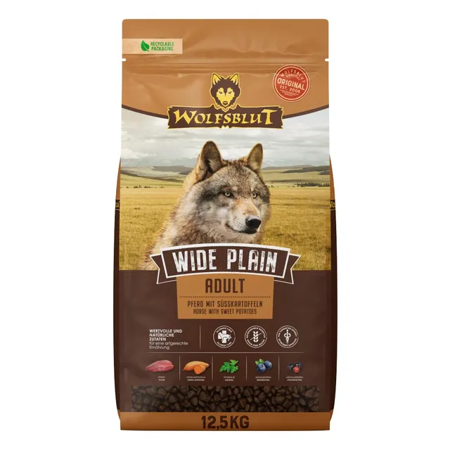 WOLFSBLUT Wide Plain Adult horse/sweet pota. 12 5kg