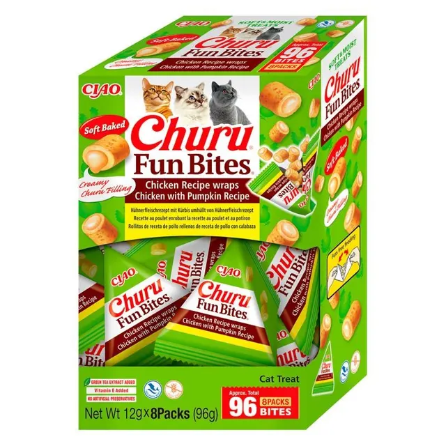 INABA CAT FUN BITES CHICKEN & PUMPKIN przysmak dla kota 8x12g (96g)