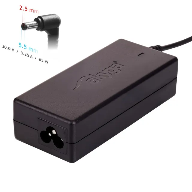 Zasilacz sieciowy Akyga AK-ND-17 do notebooka Compaq Fujitsu HP Toshiba (20 V; 3 25 A; 65W; 5.5 mm x 2.5 mm)