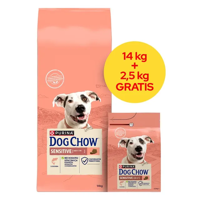 PURINA DOG CHOW SENSITIVE Łosoś 14+2 5kg
