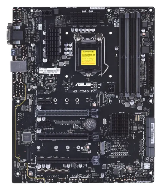 Płyta Serwerowa ASUS WS C246DC Socket 1151 Xeon E-2100 C246 4DIMM 4PCIe 8SATA 1M22(22210) 1 x Intel® I219-LM GbE ATX