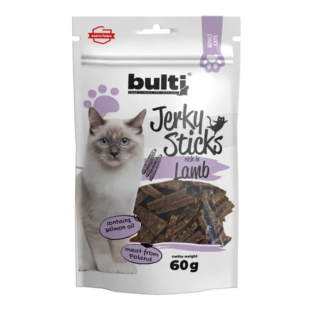 BULTI Jerky Sticks bogate w jagnięcinę przysmak dla kota 60g