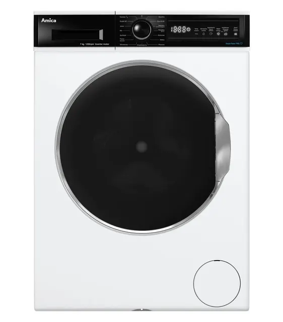Pralka Slim AMICA WA3S712ALiSHB 7 kg 1200 obr/min, Steam PowerPro, LogicDrive, 15 programów
