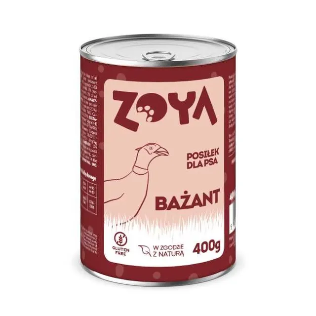 ZOYA Bażant – puszka mokra karma dla psów 400g