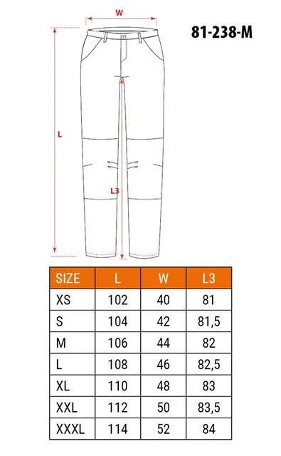 Spodnie robocze HD Slim pasek rozmiar M