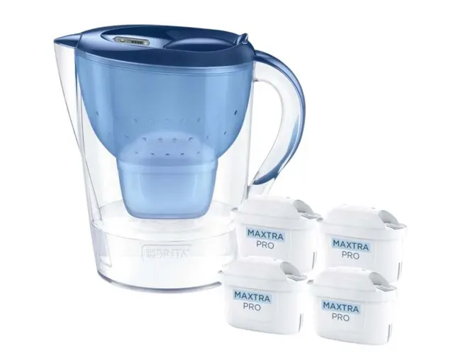 Dzbanek filtrujący Brita Marella+4wkłady MaxtraProPP (2 4l; niebieski)