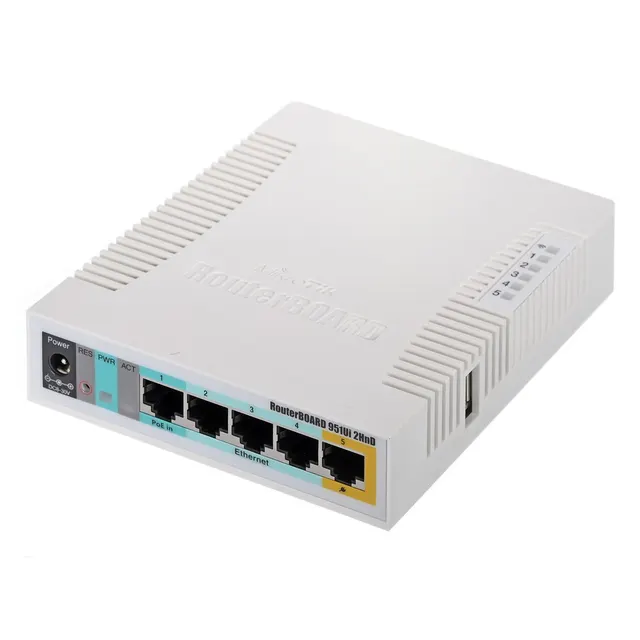 Mikrotik RB951Ui-2HnD Biały Obsługa PoE