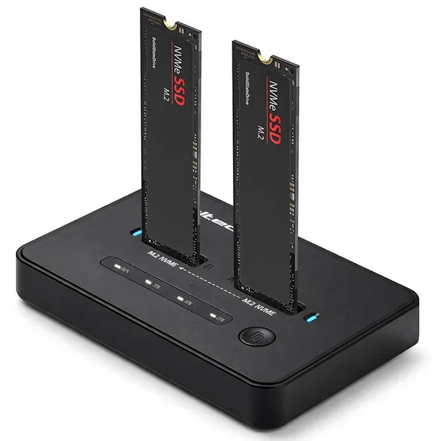 QOLTEC STACJA DOKUJĄCA SSD M.2 NVME, PCIE, USB-C, 20GB/S, DUAL 2X8TB, KLONOWANIE OFFLINE
