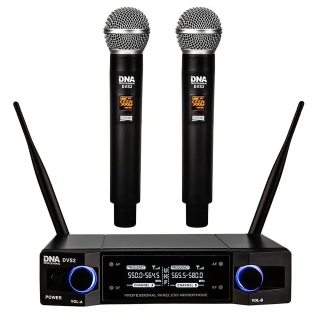 DNA Professional DVS2 - mikrofon bezprzewodowy 2x nadajnik doręczny + baza (560-590 MHz)