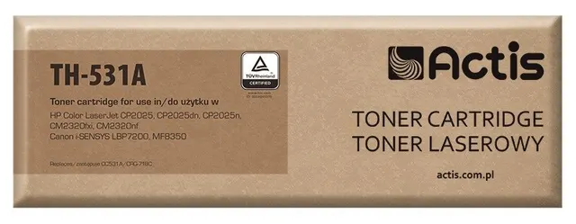 Actis TH-531A Toner (zamiennik HP 304A CC531A Canon CRG-718C; Standard; 3000 stron; niebieski)