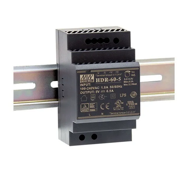 ZASILACZ IMPULSOWY NA SZYNĘ DIN MEAN WELL HDR-60-24 24V/60W/2.5A