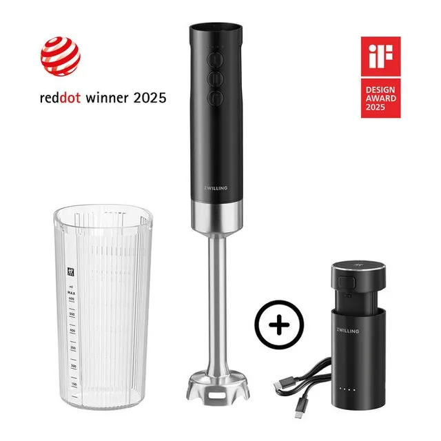 ZWILLING XTEND Zestaw startowy: bezprzewodowy blender ręczny + bateria czarny