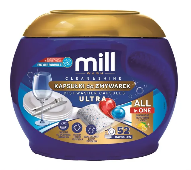MILL Kapsułki do zmywarki CLEAN&SHINE Ultra 52 szt. 3K.S