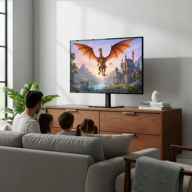 MACLEAN UNIWERSALNY STOJAK DO TV NA SZAFKĘ PODSTAWKA MAX. 35 KG OBRÓT 20 STOPNI DLA TV 32-55 MC-132