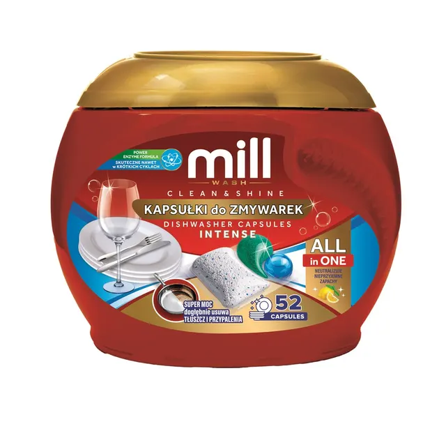 MILL Kapsułki do zmywarek CLEAN&SHINE Intense 52 szt. 3K.S (PL EN)