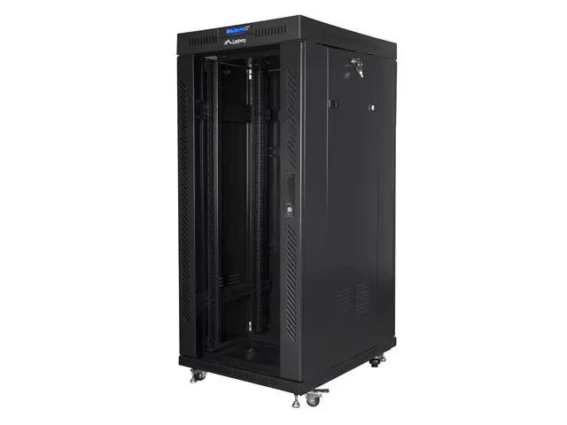 LANBERG SZAFA STOJĄCA RACK 19 27U 800X1000 DRZWI SZKLANE LCD CZARNA (FLAT PACK) FF01-8027-12BL
