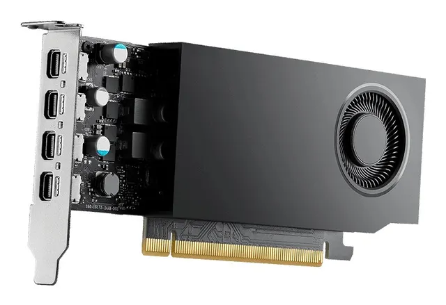 PNY NVIDIA A400 4GB GDDR6 64-bit Low Profile PCIe 4.0 x8 Single slot 4 x Mini DisplayPort 1.4a 50W LP bracket 4 x mDP to DP adapter retial